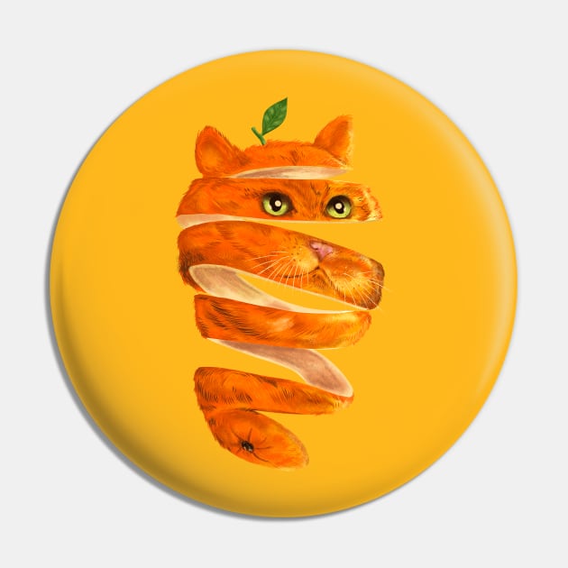 Orange Cat Pin by kookylove