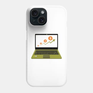 realistic laptop vector illustration display bitcoin assets Phone Case