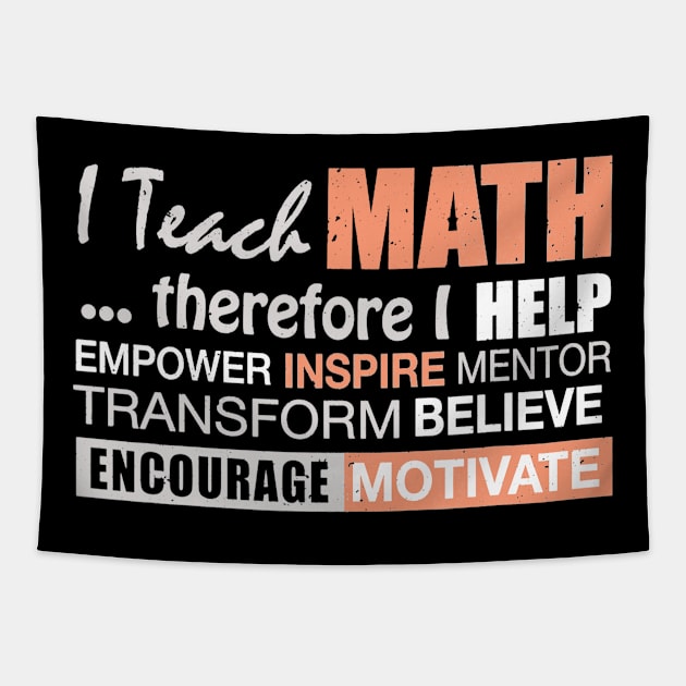 I Teach Math Teacher Back To School Tapestry by FONSbually