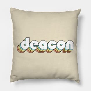 Deacon - Retro Rainbow Typography Faded Style Pillow