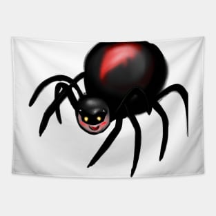 Cute Black Widow Spider Drawing Tapestry