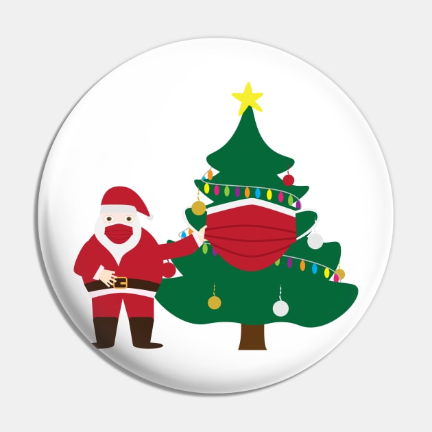 Funny Christmas 2020 Santa and decorated tree Pin by sigdesign