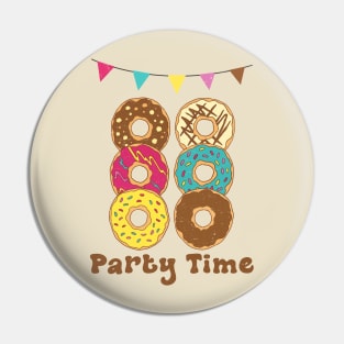 Donut Party Time Pin