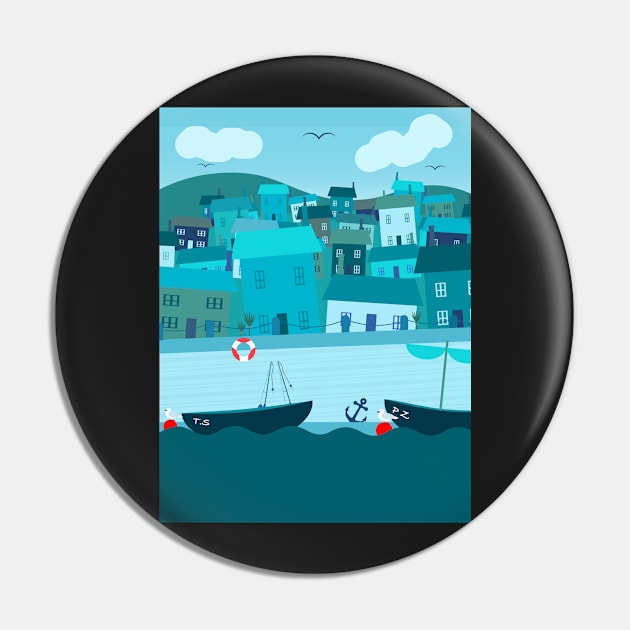 Harbour Scene Pin by MangoStudio