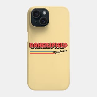 Bakersfield, CA \/\/\/\ Retro Typography Design Phone Case