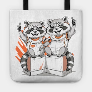 F1 funny Mclaren racoons, Lando Norris, Oscar Piastri, Formula 1 Graphic shirt (please send us a message if you want another custom design) Tote