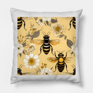 Honeycomb and Bee Pattern 2 Pillow