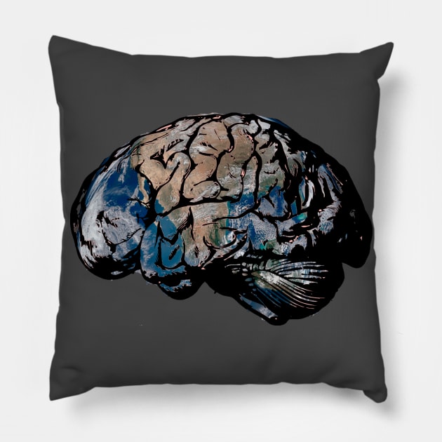 Brain of the Earth Pillow by NerdsbyLeo