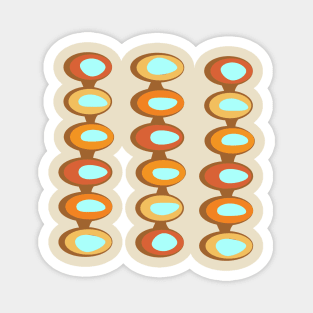 Midcentury Pattern in Turquoise and Orange Magnet