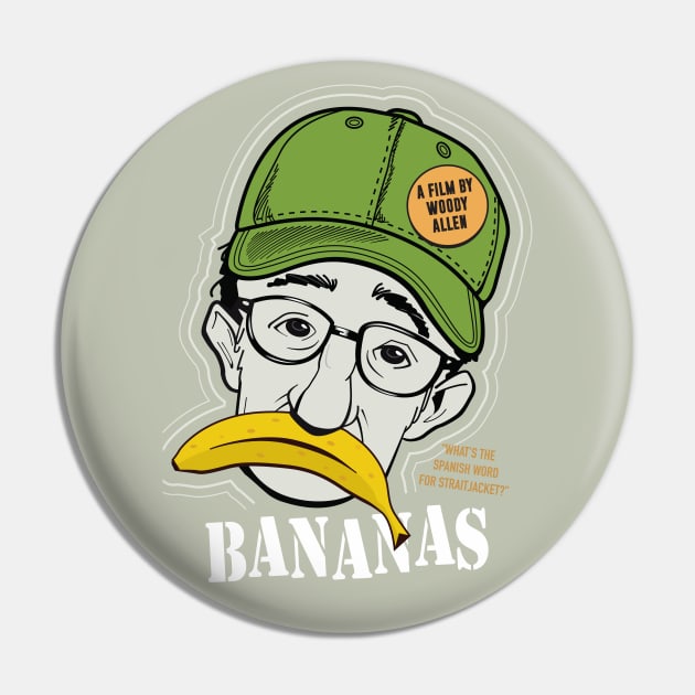 Bananas - Alternative Movie Poster Pin by MoviePosterBoy