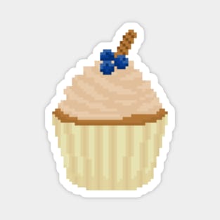 Cream coloured cupcake pixel art Magnet