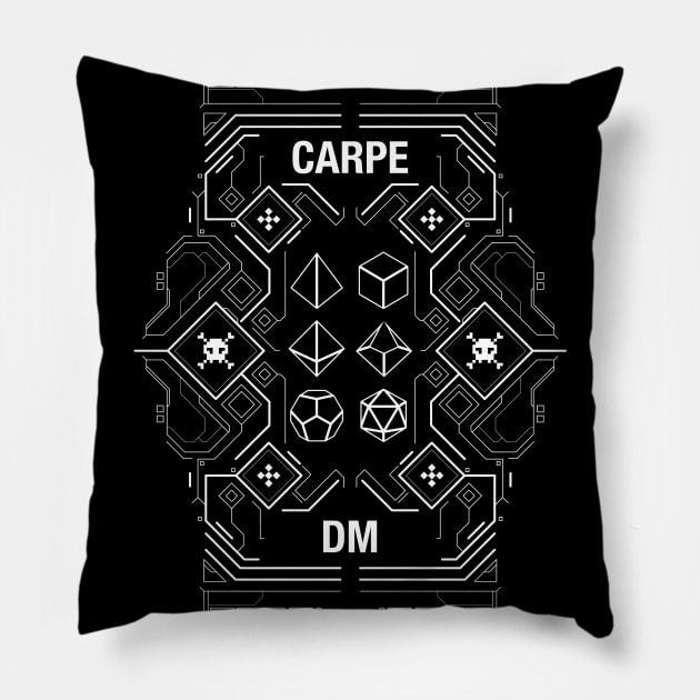 Seize The Day Carpe Diem Polyhedral Dice Set Pillow by pixeptional