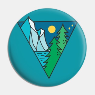 Glacier Lake Moonlight Doodle Pin