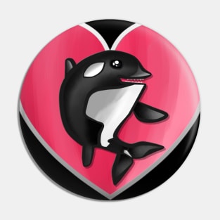 The Orca is My Spirit Animal Pink Pin