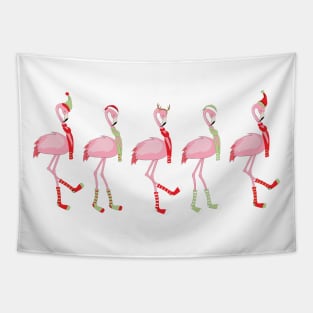 Cute Christmas flamingo Tapestry