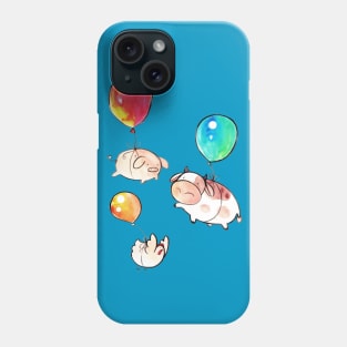 Watercolor Balloon Cow, Pig and Chicken Phone Case