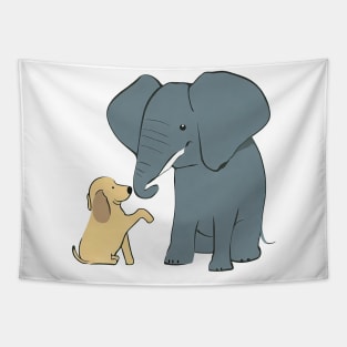 Elephant and dog Tapestry