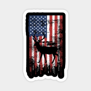 American Flag Deer Hunting Magnet