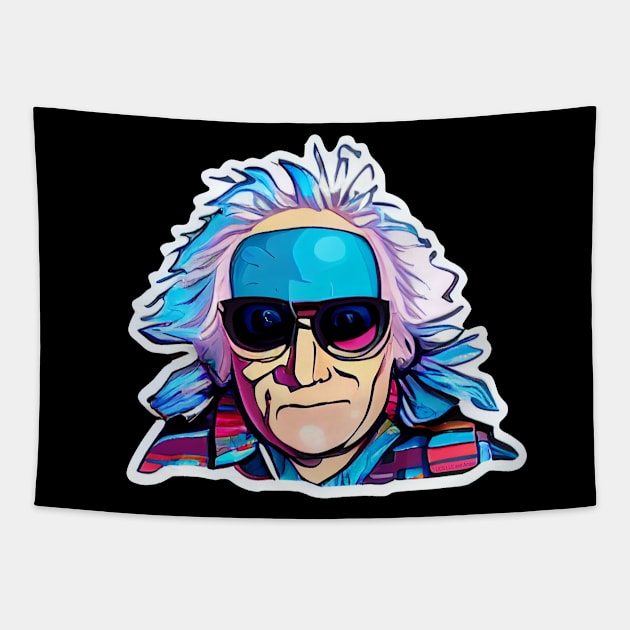 Doc Emmett Brown in Electric Colors Tapestry by Nonconformist