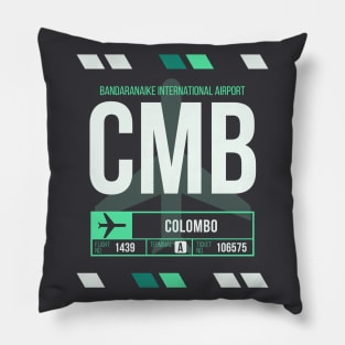 Colombo (CMB) Airport Code Baggage Tag Pillow