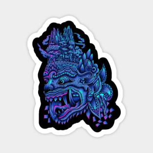 Balinese Barong neon color Magnet