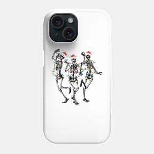 Dancing Christmas Skeleton, Christmas Light Phone Case
