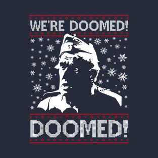 Dads Army We're Doomed Christmas Knit Pattern T-Shirt