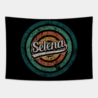 Selena // Retro Circle Crack Vintage Tapestry