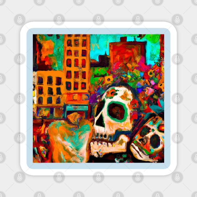 DAY OF THE DEAD SUGARSKULL4 Magnet by Art Unplugged