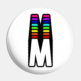 Rainbow Letter, M Pin