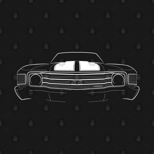 Discover 1972 Chevy Chevelle - front stencil, white - Chevelle - T-Shirt