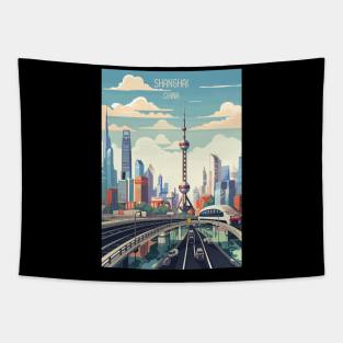 Shanghai China Travel Print Wall Art, Home Décor, Gift Art Tapestry