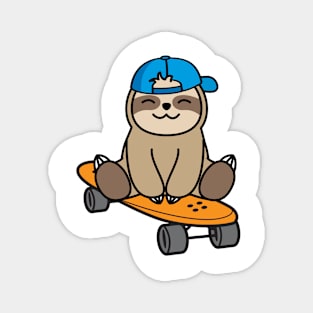 Cool sloth on skateboard Magnet