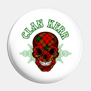 Scottish Clan Kerr Tartan Celtic Skull Pin