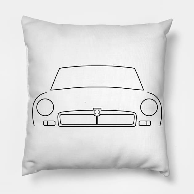 MGB classic car outline graphic (black) Pillow by soitwouldseem