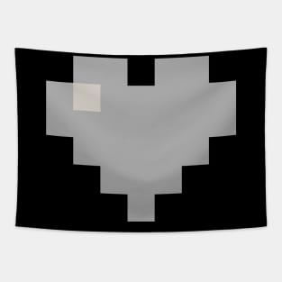 Simple Silver Pixel Heart Tapestry