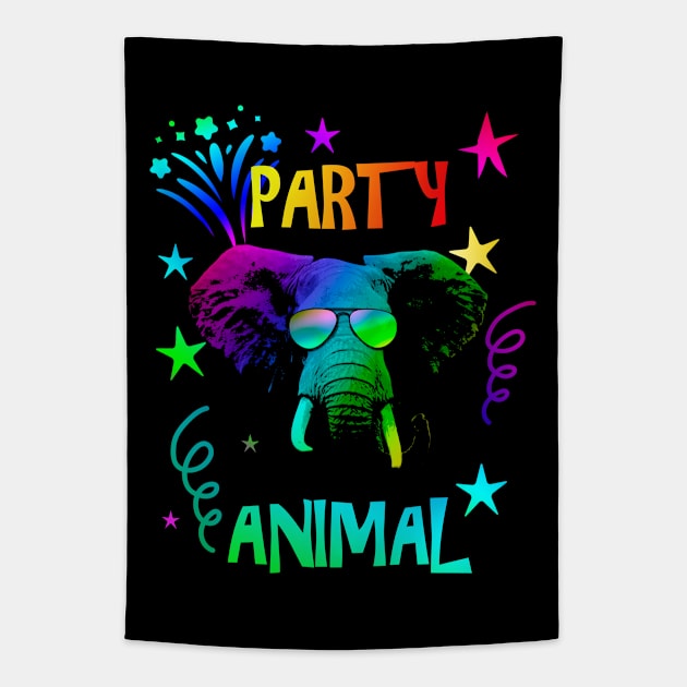 Elephant Party Animal Tapestry by Nerd_art