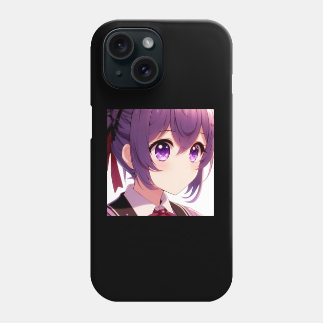 Anime Eyes - Purple and Worried Phone Case by AnimeVision