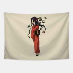 Yokai Woman Futakuchi-onna MONSTER GIRLS Series I Tapestry