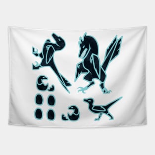 Raptor Family: Inverted Sticker Sheet Tapestry