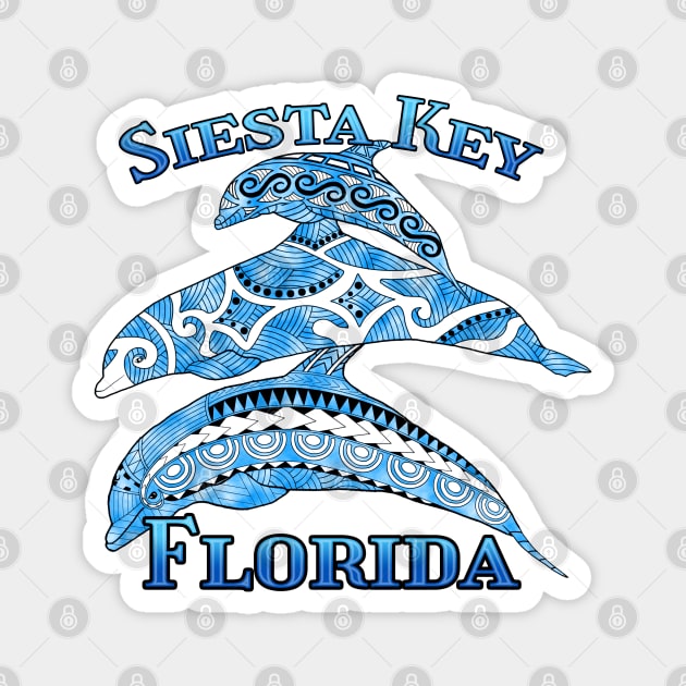 Siesta Key Florida Vacation Tribal Dolphins Magnet by macdonaldcreativestudios