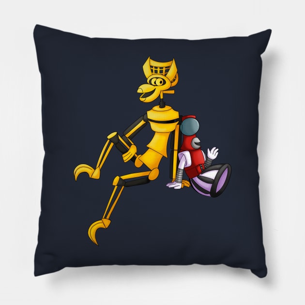 MST3k Tom Servo and Crow Pillow by CaptainShivers