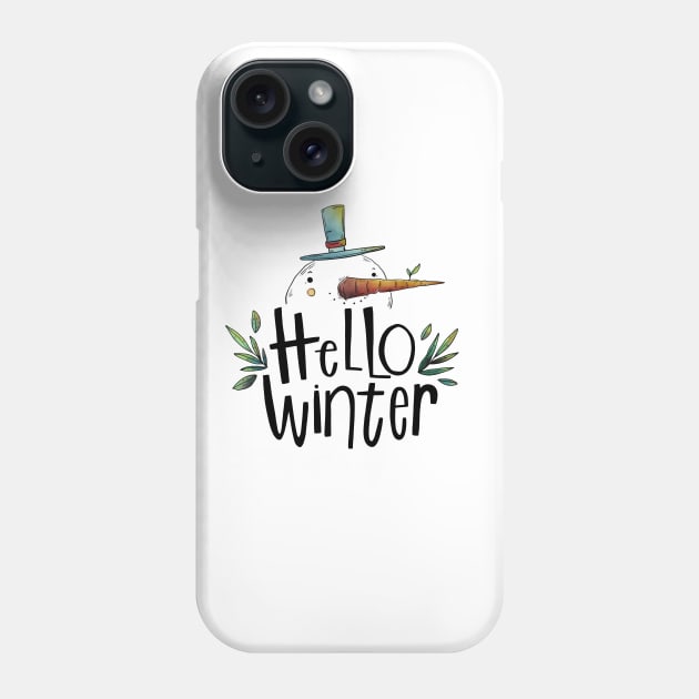 Hello Winter Phone Case by Mako Design 