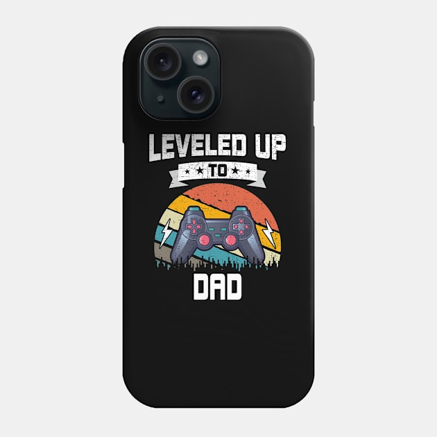 Leveled up to Dad Funny Video Gamer Gaming Gift Phone Case by DoFro