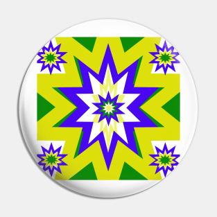 Star Graphic Yellow and Blue Pin