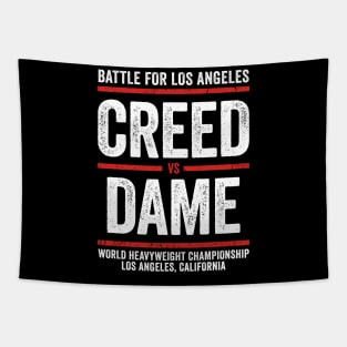 Vintage Boxing Battle Of Los Angeles White Tapestry