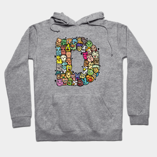 Alphabet Monster Doodle Letter D Monogram Monogram D Hoodie Teepublic