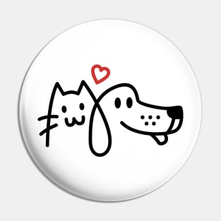 CAT AND DOG TOGETHER FRIENDS Pin