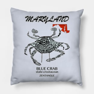 Maryland Blue Crab, Zentangle Pillow