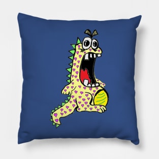 yellow Dinosaur of Love 2 Pillow